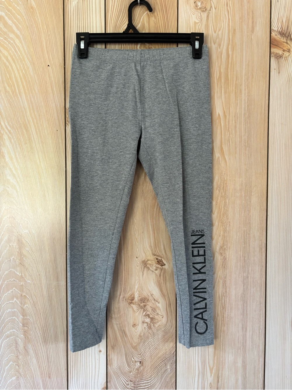 Calvin Klein Jeans Kids Gray Logo Side-Print Leggings